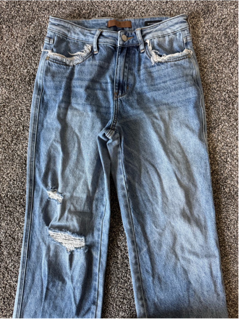 Women's Judy Blue 90’s Straight Leg Destructed Jeans Size 28 - Picture 6 of 14